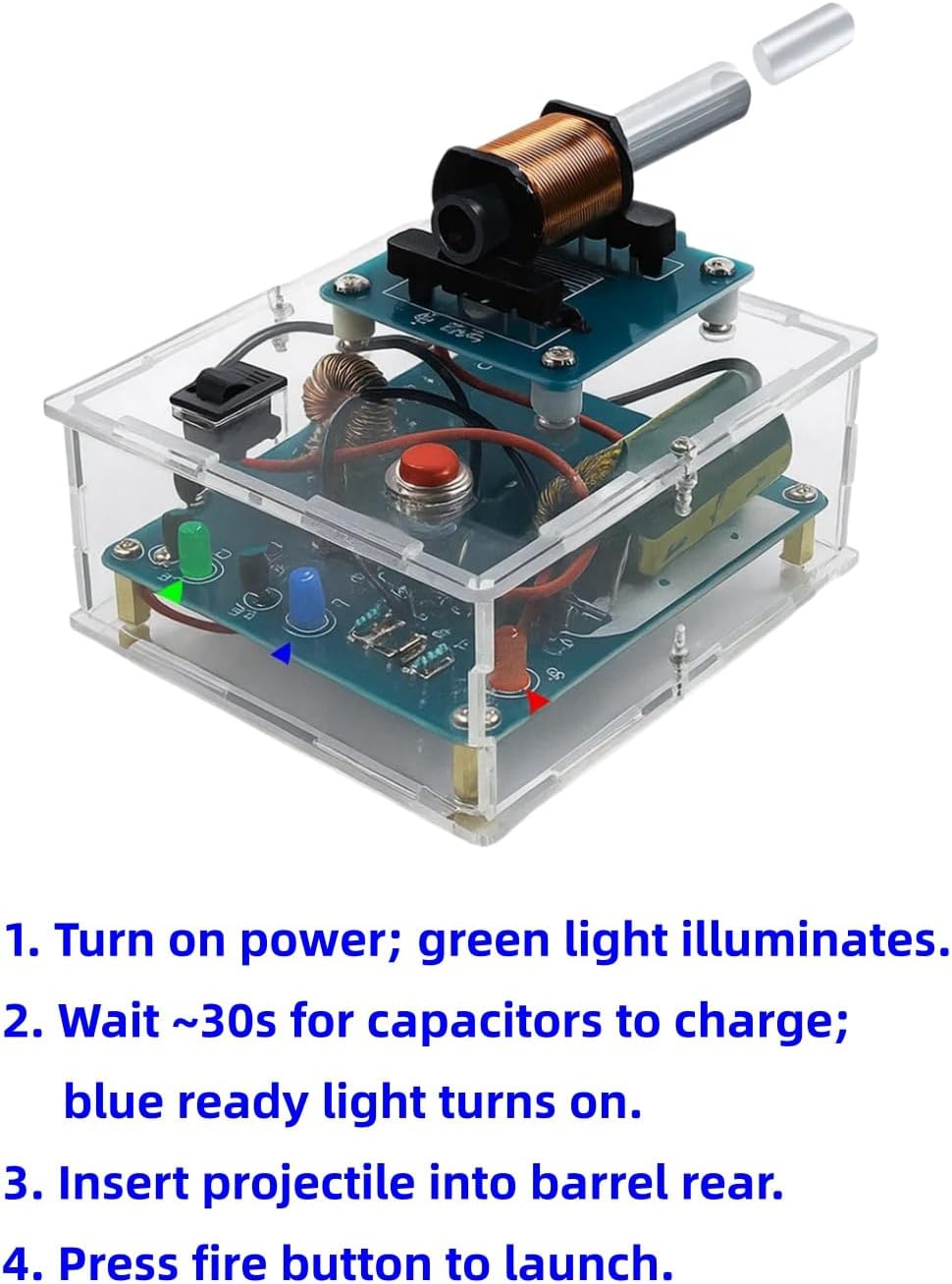 DIY Coilgun Lötübungsset, Elektromagnetischer Sender Elektronik Bausatz, Schiessspielset Lötbausatz,
