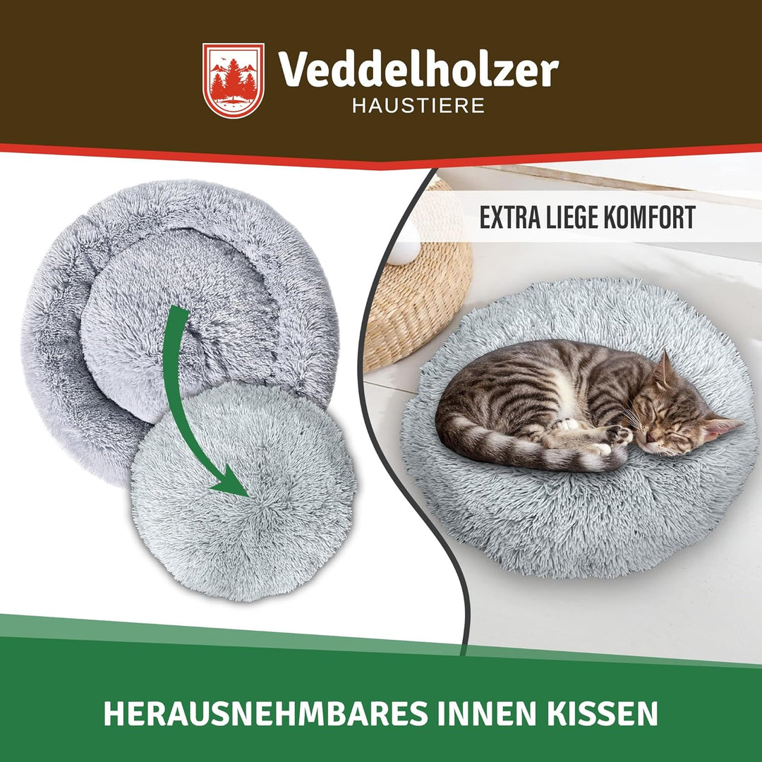 Veddelholzer Ø 60 cm (S) Dunkelgrau Hundebett Katzenbett Hundekissen Hundebetten in mehreren Grössen
