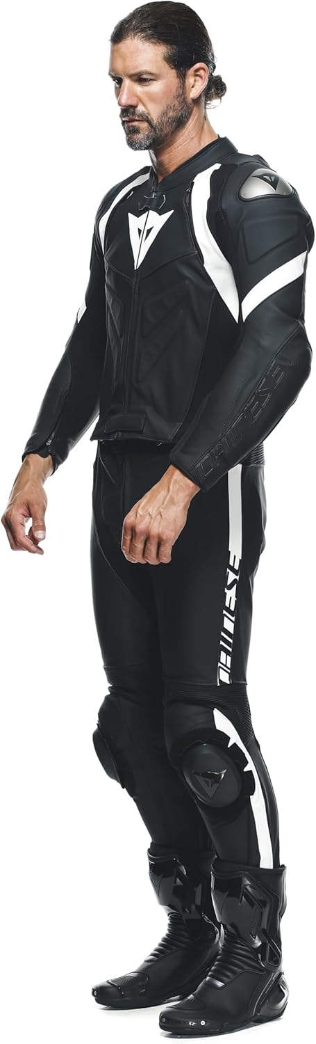 Dainese Avro 4 2-Teiler Motorrad Lederkombi (Black/White,24) 24 BLACK-MATT/BLACK-MATT/WH, 24 BLACK-M