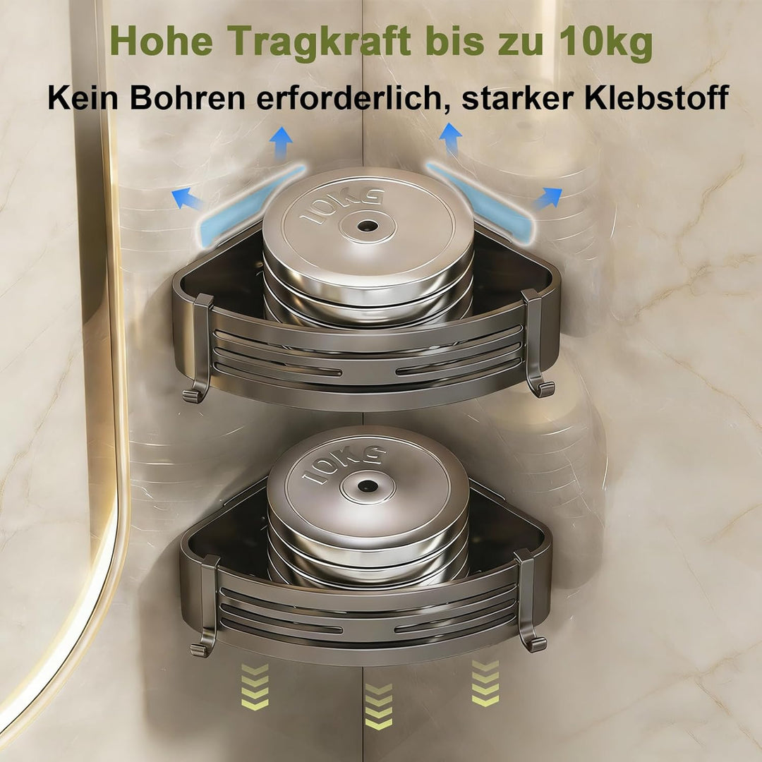 Sufdari Duschablage Ohne Bohren Ecke, Wasserdichter und Rostfreier Duschregal, Badezimmer Regal Orga
