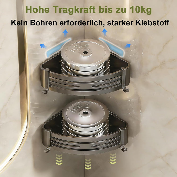 Sufdari Duschablage Ohne Bohren Ecke, Wasserdichter und Rostfreier Duschregal, Badezimmer Regal Orga