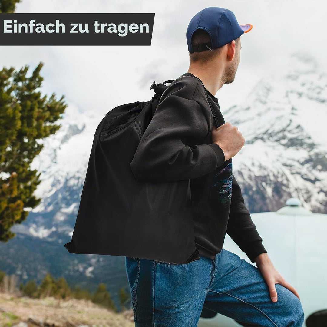 Tragbares Klapptoiletten-Set, 25 L Gross, Maximale Tragung 150KG, 24 Beutel Müllbeutel,Transporttasc