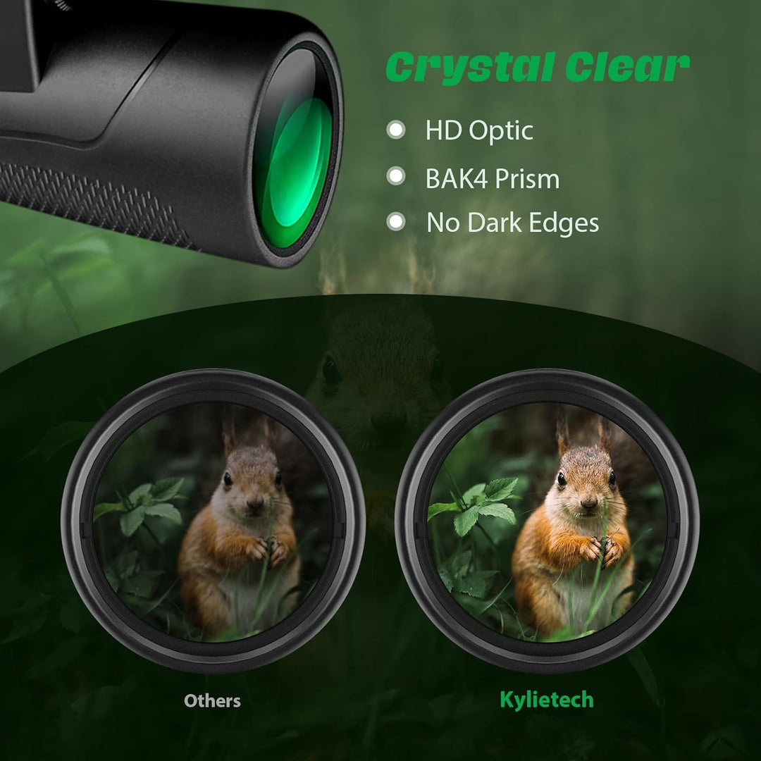 Fernglas Erwachsene 12×42HD, Kompakt Ferngläser mit BAK4 HD Prisma + FMC Objektiv, Binoculars Wasser