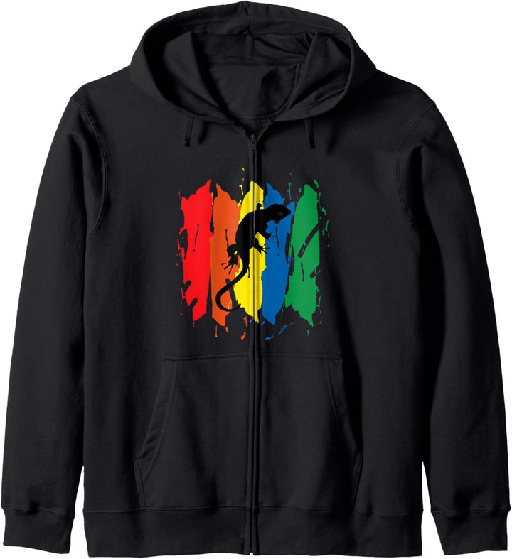 eidechse Design Retro Vintage 70er und 80er Jahre Design Kapuzenjacke