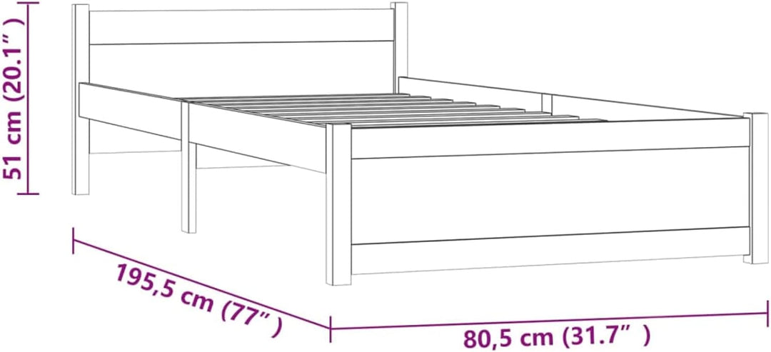 Tidyard Holzbett Massivholzbett Bettgestell Bettrahmen Einzelbett/Doppelbett Schlafzimmerbett Schlaf