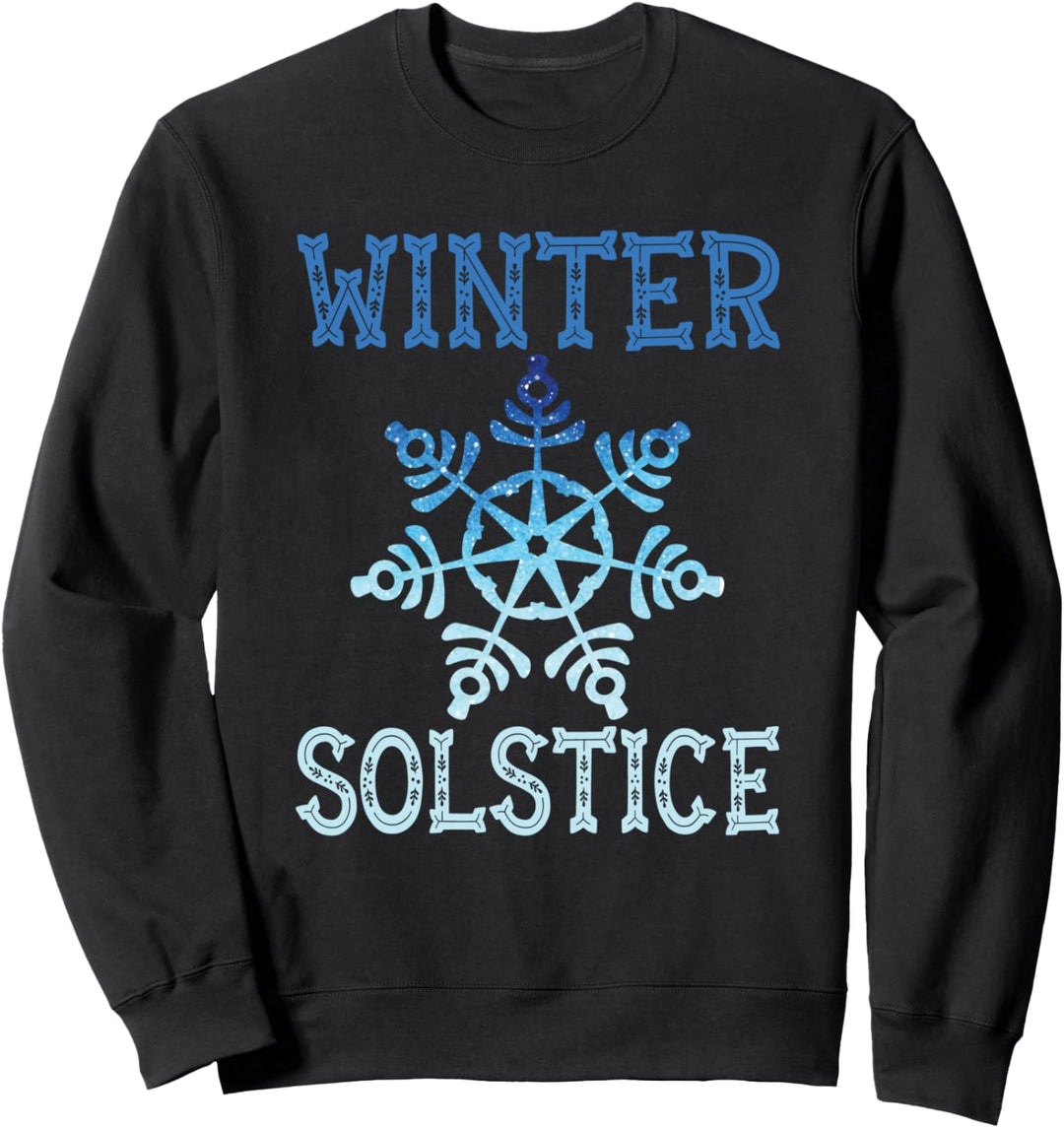 Winter Solstice - Blue Snowflake Blessed - Yule Holiday Sweatshirt