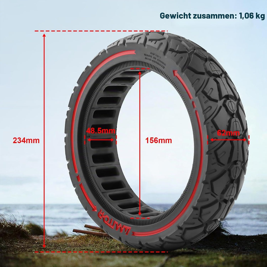 60/70-7 Vollgummireifen 10 Zoll Solide Reifen Ersatzreifen für Xiaomi 4 Pro(1. Generation)/Xiaomi 4