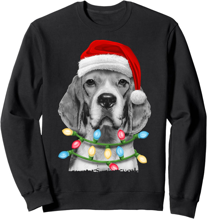 Beagle Santa Christmas Tree Lights Xmas Boys Dog Dogmas Sweatshirt