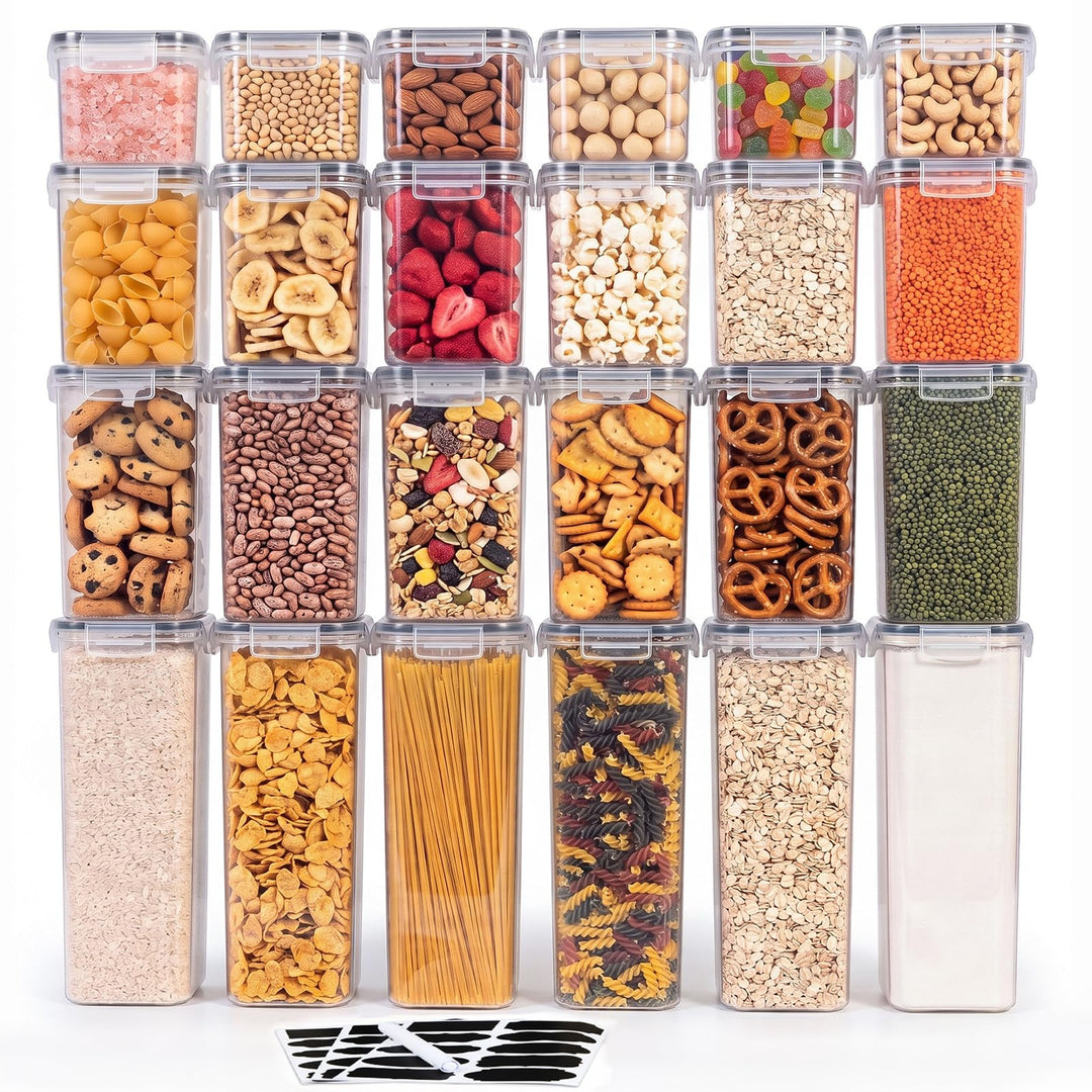 Haushaltszauber® Vorratsdosen Set XL – 24-teilig (0,8/1,4/2,0/2,8 L) | Luftdichte Vorratsdosen, Vorr