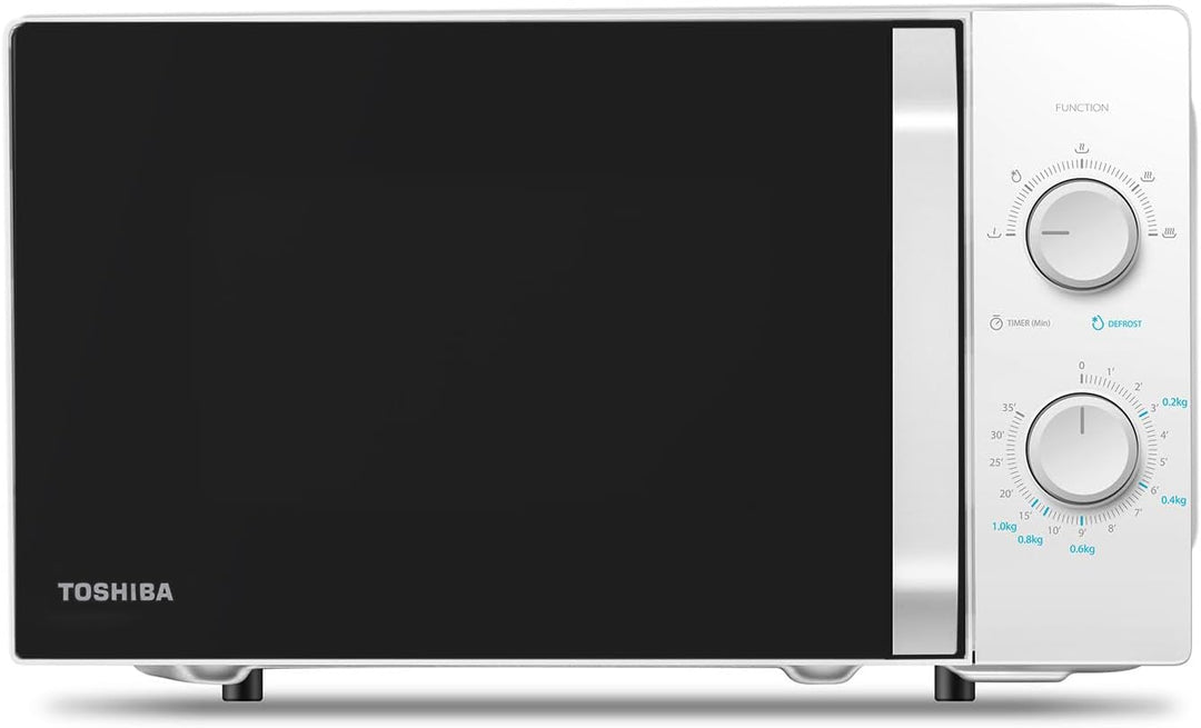 Toshiba MW2-MM20P(WH) Mikrowelle Standard, 20 Liter, 800 W, 5 Leistungsstufen mit praktischer Auftau