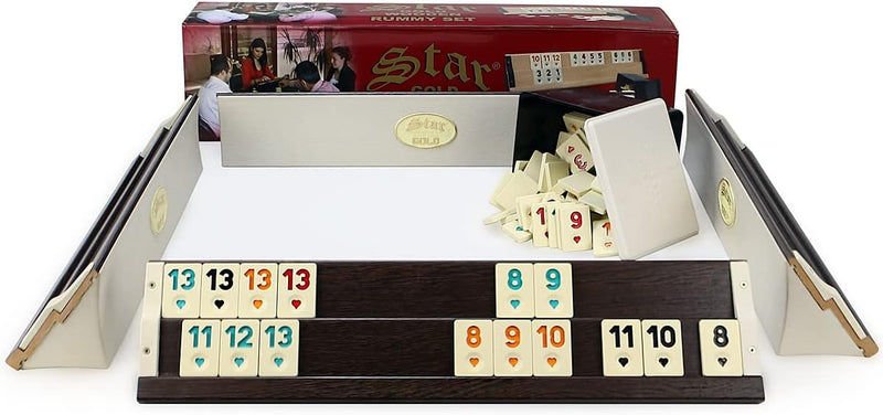 Original Star Gold Rummy / Okey aus Holz-Plastik mit Melamin Steine Okey Takimi (Dunkel)