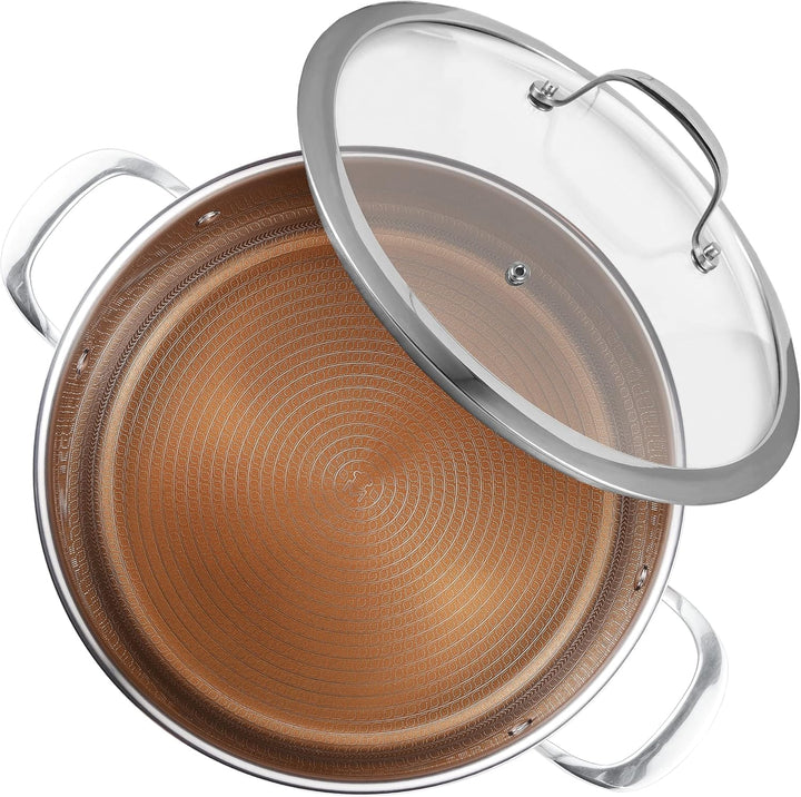 MasterPRO GIRO - 10-tlg. 3-PLY Hybrid Edelstahl Kochgeschirr-Set - Topf, Pfannen & Stielkasserolen -