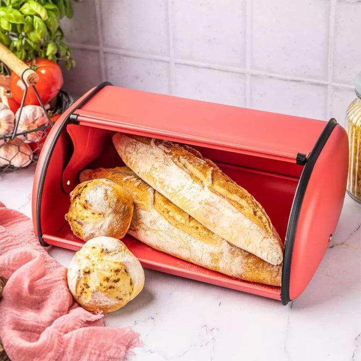 Brotkasten aus Stahl (Rot, Grösse 44cm x27cm x18,5cm) Rot Grösse 44cm x27cm x18,5cm, Rot Grösse 44cm