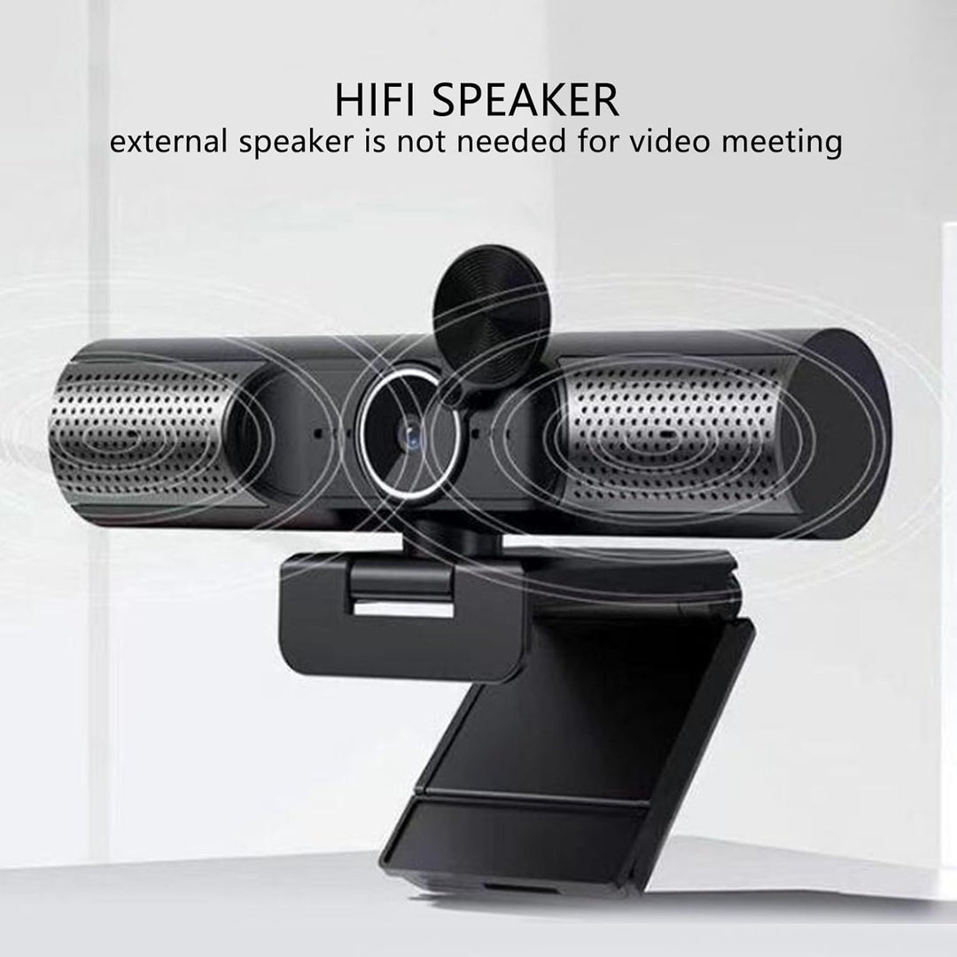 Yctze 2K-USB-Webcam mit Automatischem HiFi-Lautsprecher, Mikrofon ohne Reduzierung, Plug-and-Play-PC