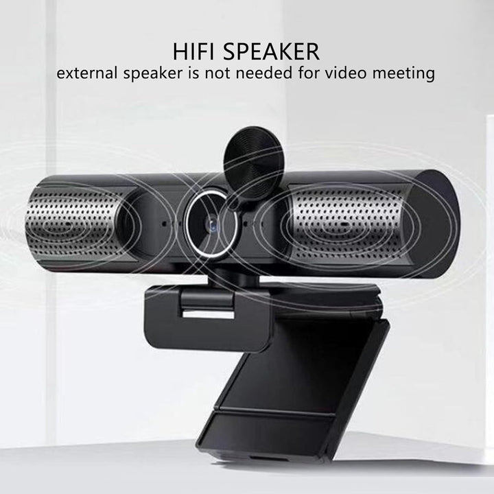 Yctze 2K-USB-Webcam mit Automatischem HiFi-Lautsprecher, Mikrofon ohne Reduzierung, Plug-and-Play-PC