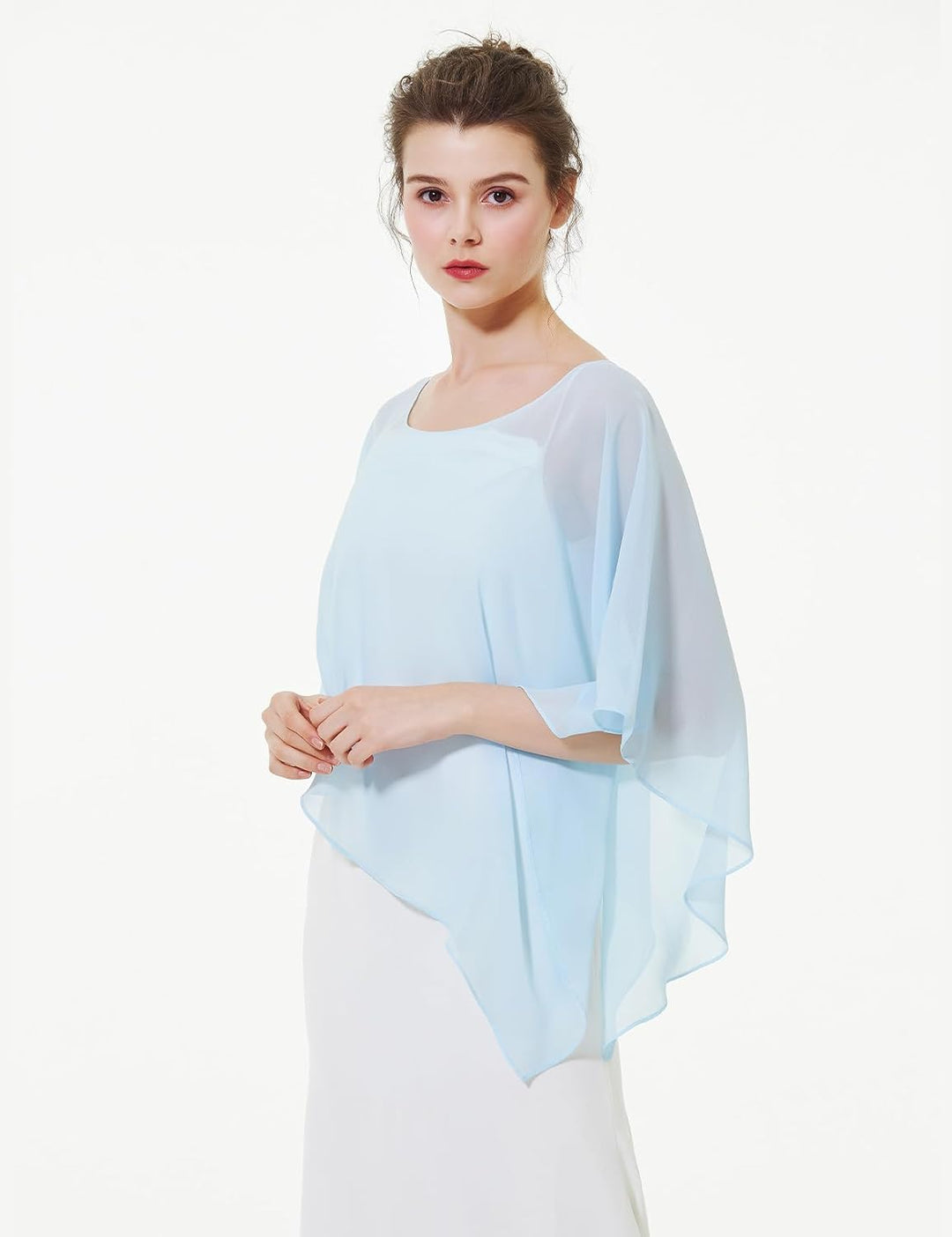 BEAUTELICATE Damen Chiffon Schal Stola Eleganten Cape Umhang für Braut Sommer Hochzeits Festliche Ab