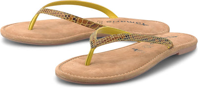 Tamaris Damen Pantoletten 27102-24, Frauen Clogs&Pantoletten 37 EU Gelb Sun Snake Uni 624, 37 EU Gel