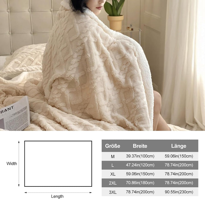 Ergocar Flauschige Kuscheldecke, Sofadecke Doppelgesicht Dicke Decke, Dicke Warme Sherpa Fleece Plüs