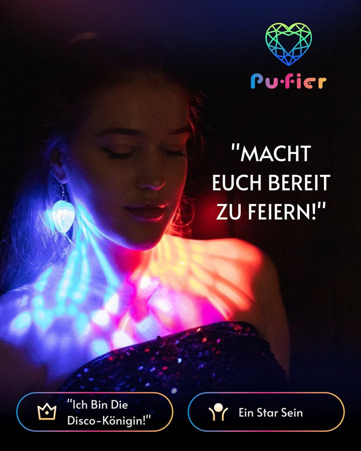 LED Ohrringe Disco Ball Ohrringe 7 RGB Licht Projektion Licht Ohrringe für Frauen Wiederaufladbare L