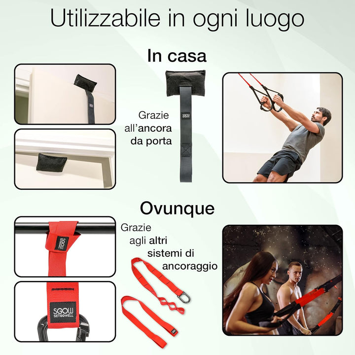 Setgowell Elastische Fitnessbänder für Zuhause, Fitnessstudio, Trx-Bänder, elastisch, für Training i