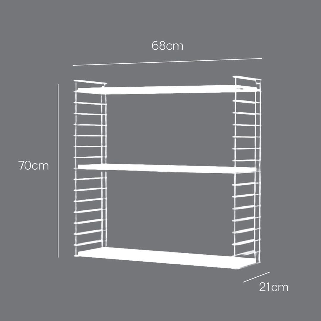 Tomado Metaltex Libro Wandmontierbares und verstellbares Regal, Farbe, Metall, Mehrfarbig/schwarz, 1