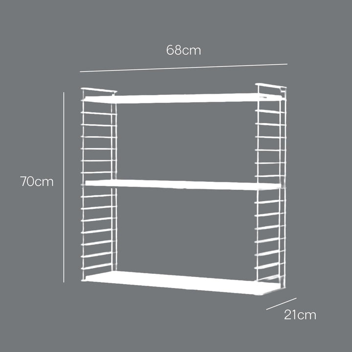 Tomado Metaltex Libro Wandmontierbares und verstellbares Regal, Farbe, Metall, Mehrfarbig/schwarz, 1