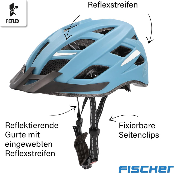 FISCHER Fahrradhelm, Radhelm, Cityhelm Urban Plus, mit integriertem LED-Rücklicht für Damen und Herr