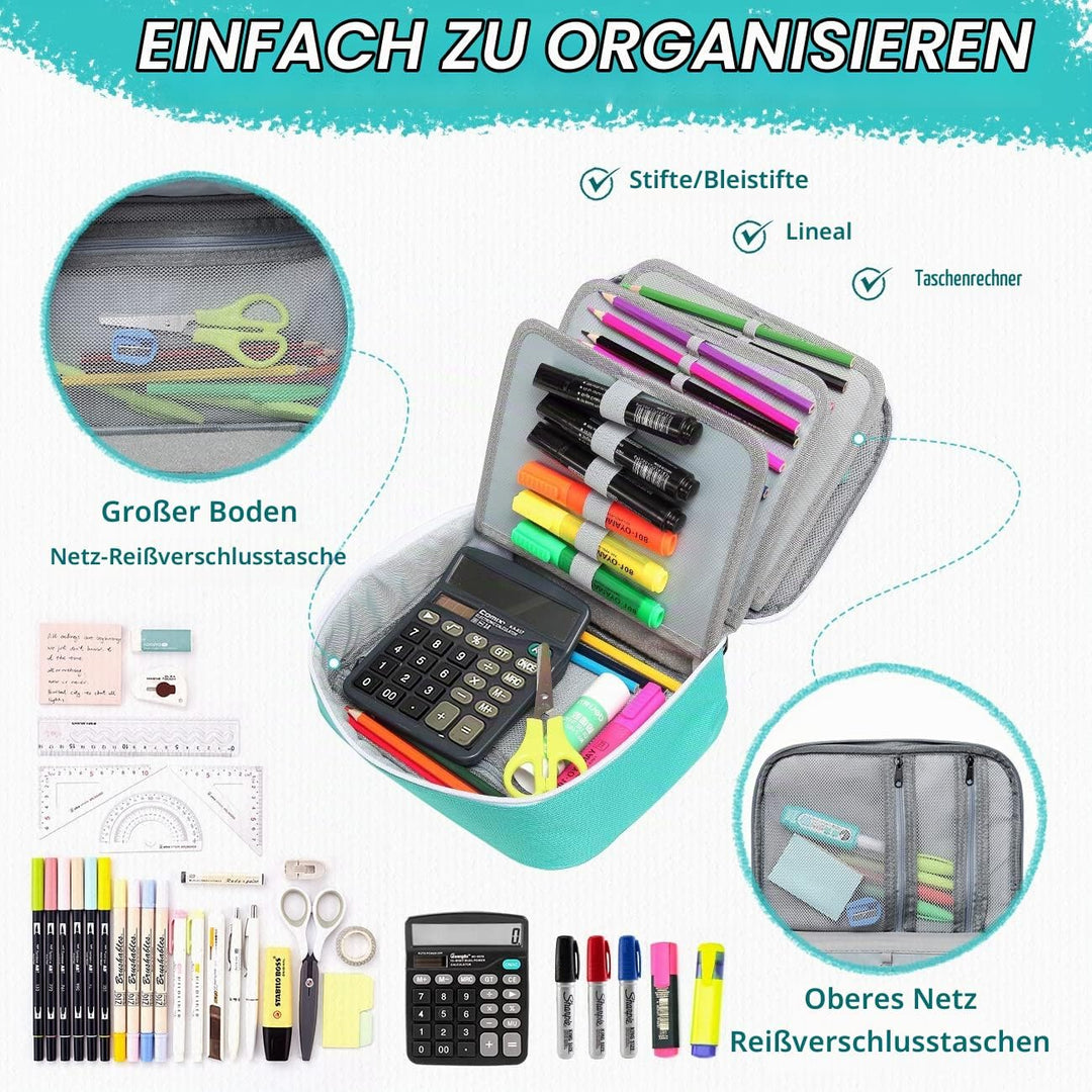 VASCHY Grosse Federmäppchen, Multi Fächer Mäppchen Organizer 72 Stück Etui Schule Federmappe Federta