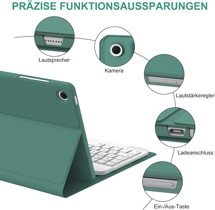 Hülle mit Tastatur für Samsung Galaxy Tab A11 8,7" (2025 SM-X133/X135) und Tab A9 8,7" (2023 SM-X110