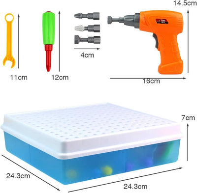 Akokie Steckspiel Spielzeug ab 3 Jahre mit Bohrmaschine Pädagogisch Kreativ Spielzeug 3D Puzzle Mosa