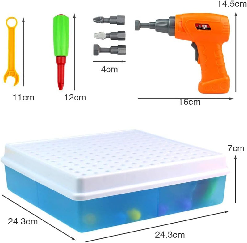 Akokie Steckspiel Spielzeug ab 3 Jahre mit Bohrmaschine Pädagogisch Kreativ Spielzeug 3D Puzzle Mosa