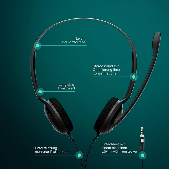 EPOS PC5 Chat Kabelgebundenes Headset für PC – Leichtes On-Ear-Headset, Mikrofon mit Geräuschunterdr