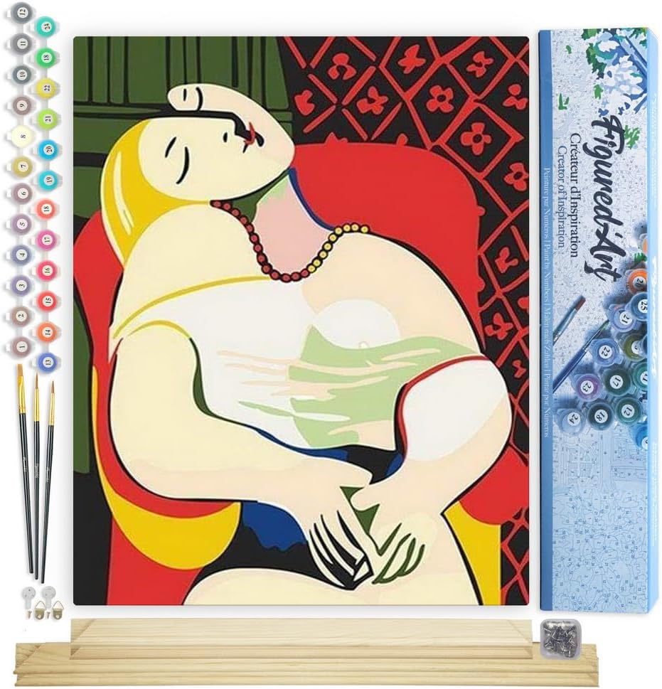 Figured'Art Malen Nach Zahlen Erwachsene Mit Rahmen Picasso - Der Traum - Paint by Numbers Basteln D