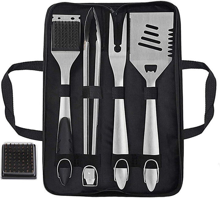 grilljoy 8-TLG Edelstahl Grillbesteck Set mit Grilltasche – Hochwertiges Grillzange Set für Garten &