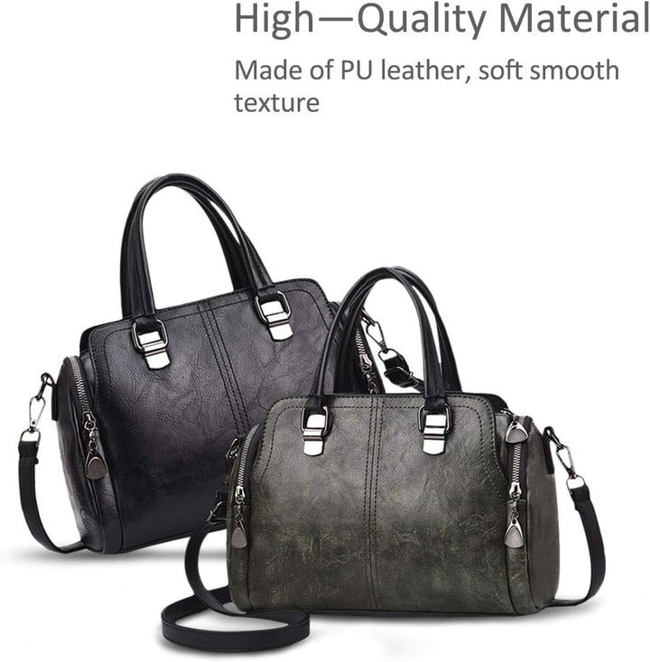 NICOLE&DORIS Damen Mode Taschen mit hohem Tragegriff Retro Handtaschen Schultertasche Umhängetasche