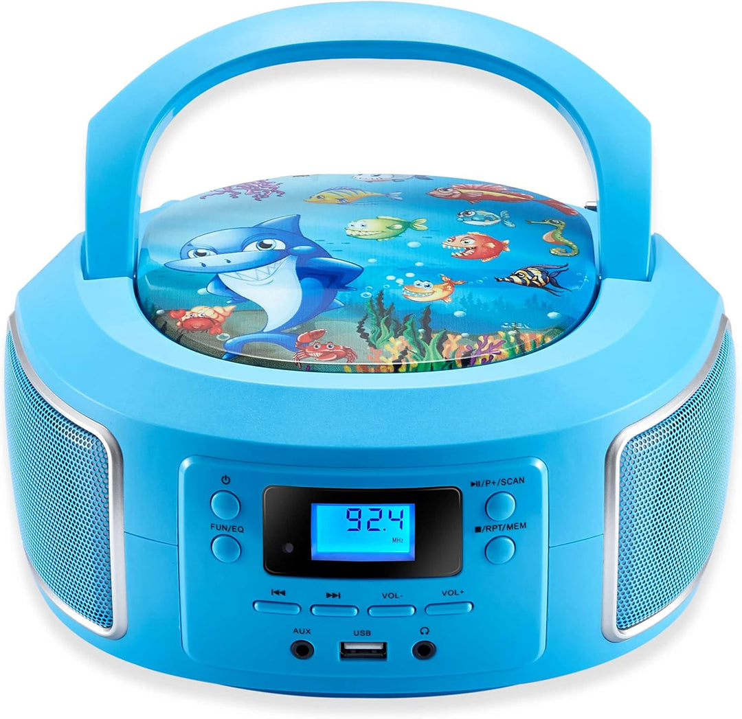 Cyberlux Tragbare Boombox | FM Radio | AUX-In | CD/CD-R | USB | Kopfhöreranschluss | CD-Player | Kin