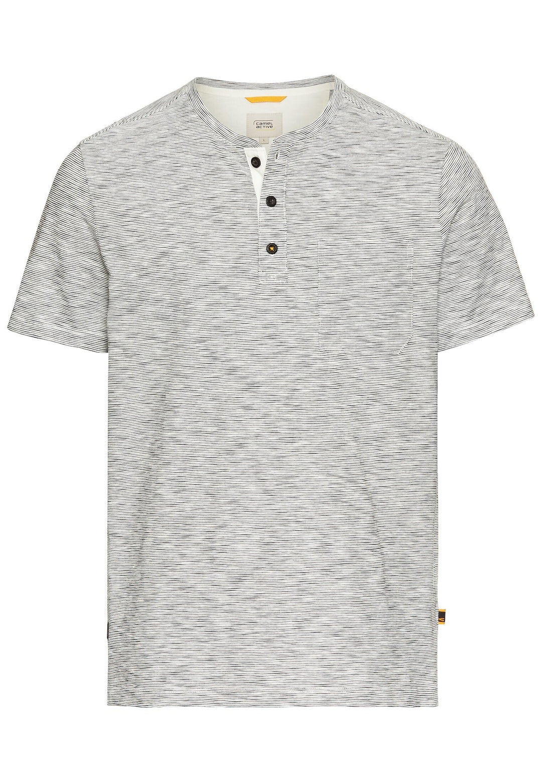 camel active Herren Kurzarm Henley T-Shirt mit Knopfleiste S Beige, S Beige