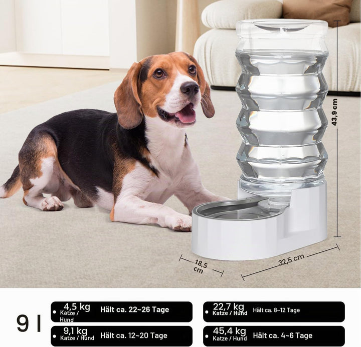 Automatischer 9-Liter-Nassfutterspender für Haustiere, 100% BPA-frei, Schwerkraft-Nassfutterspender