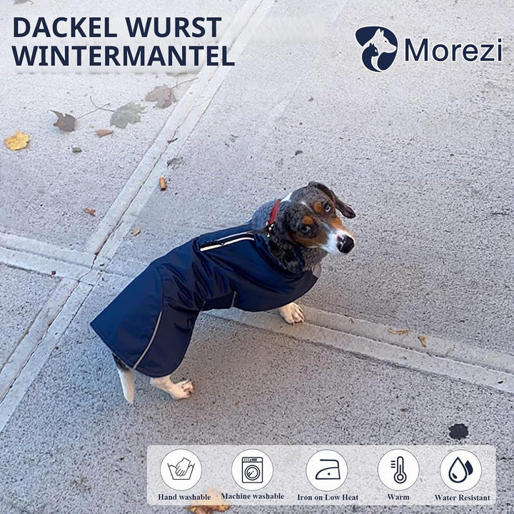 MOREZI Hundejacke ist eine wasserdichte, mit Fleece gefütterte Hundewinterjacke mit verstellbarem Gü