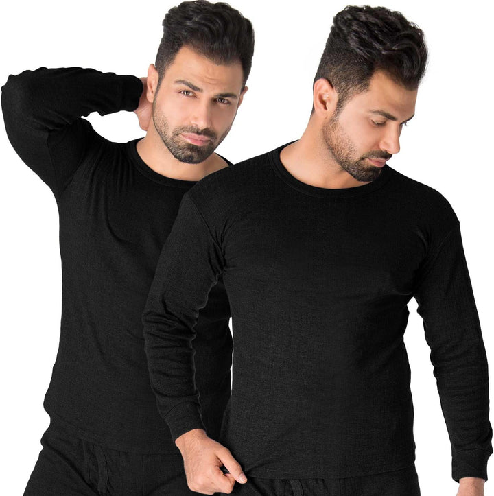 Black Snake® Thermounterhemd Thermounterwäsche Sport Unterhemden Herren 2 Stück Langarm 4XL Schwarz,