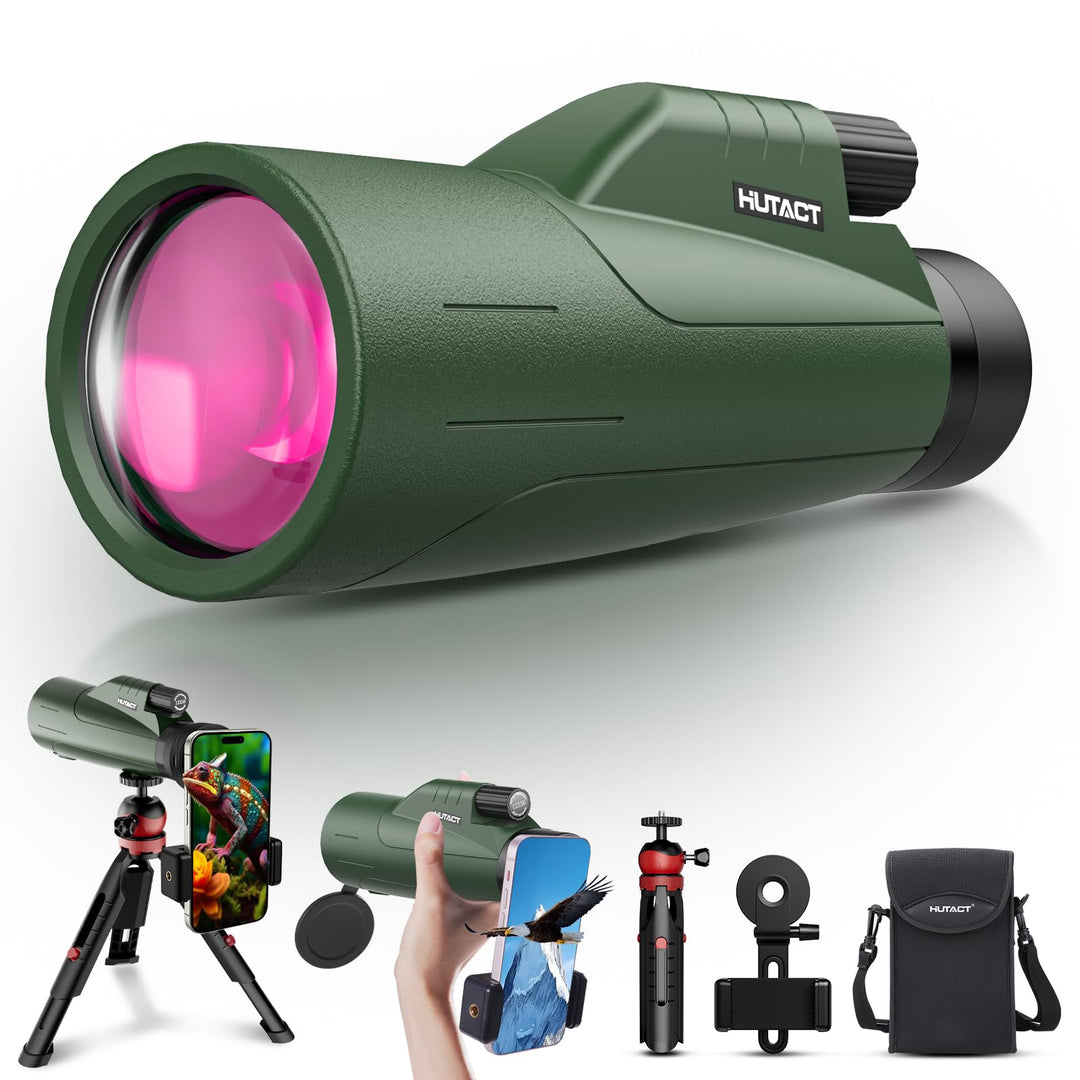 HUTACT 12x56 Hochleistungs-Monokular-Teleskop, grössere Sicht-Monokulare für Erwachsene und Kinder m