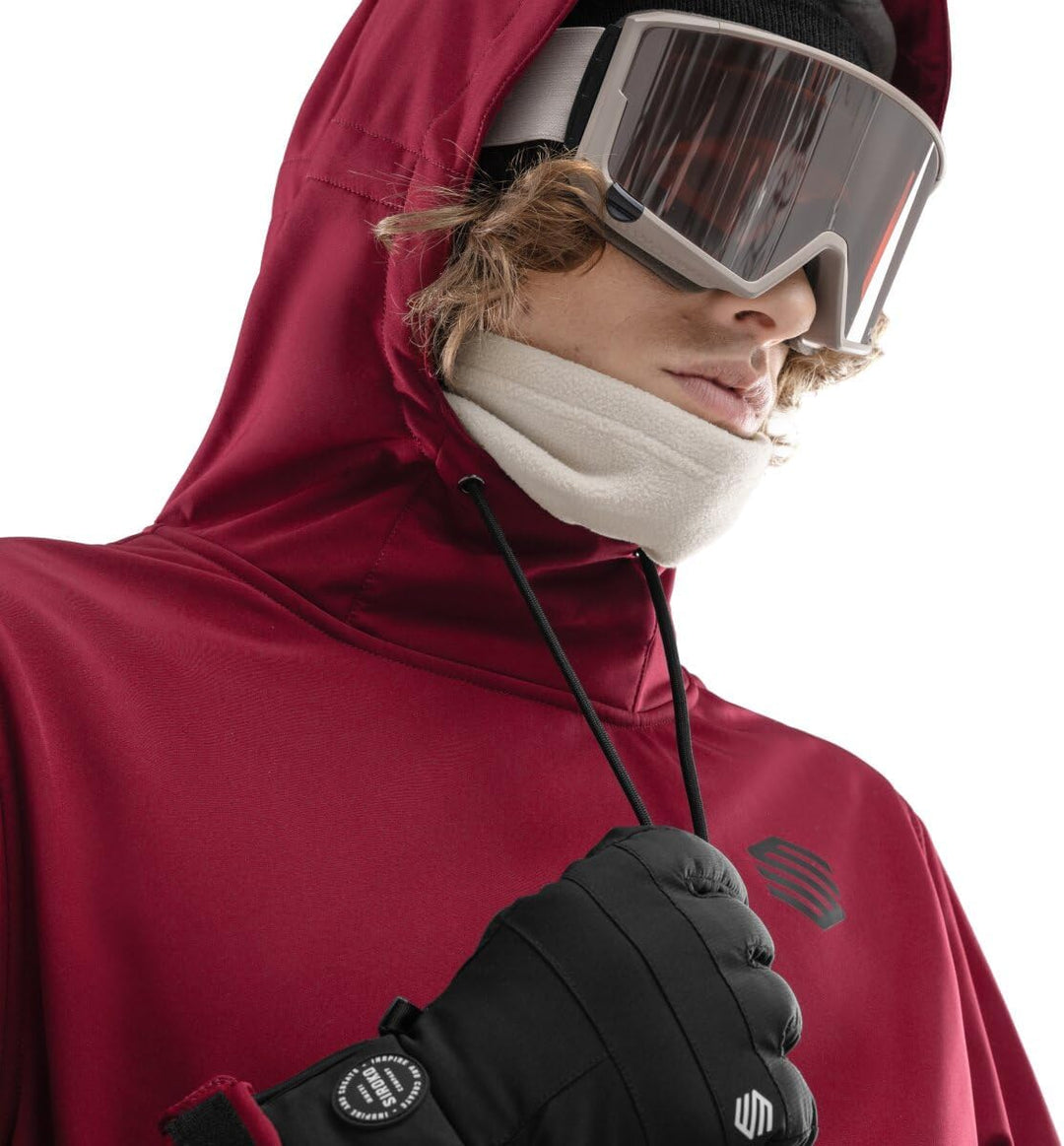 SIROKO W1 Ski- & Snowboardjacke Herren Wasserdicht Wärmeschutz Fronttasche Wintersport S Bordeauxrot