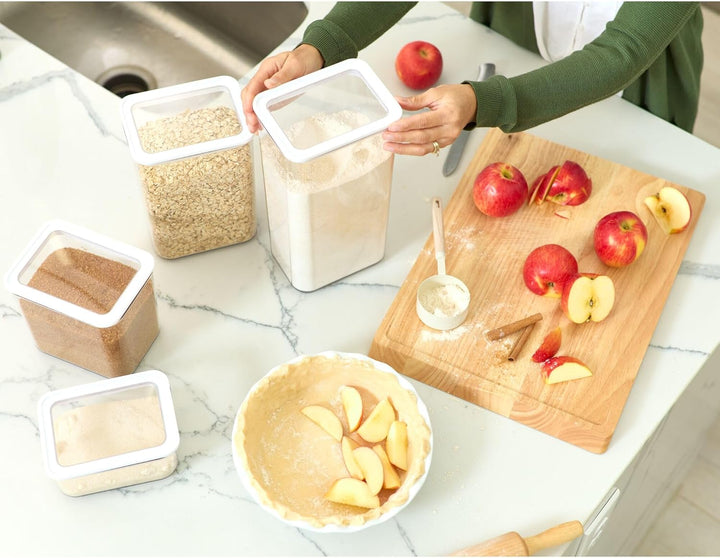 iDesign Vorratsbehälter mit Deckel, hohe Lebensmittel Aufbewahrungsbox aus recycelbarem Plastik, luf