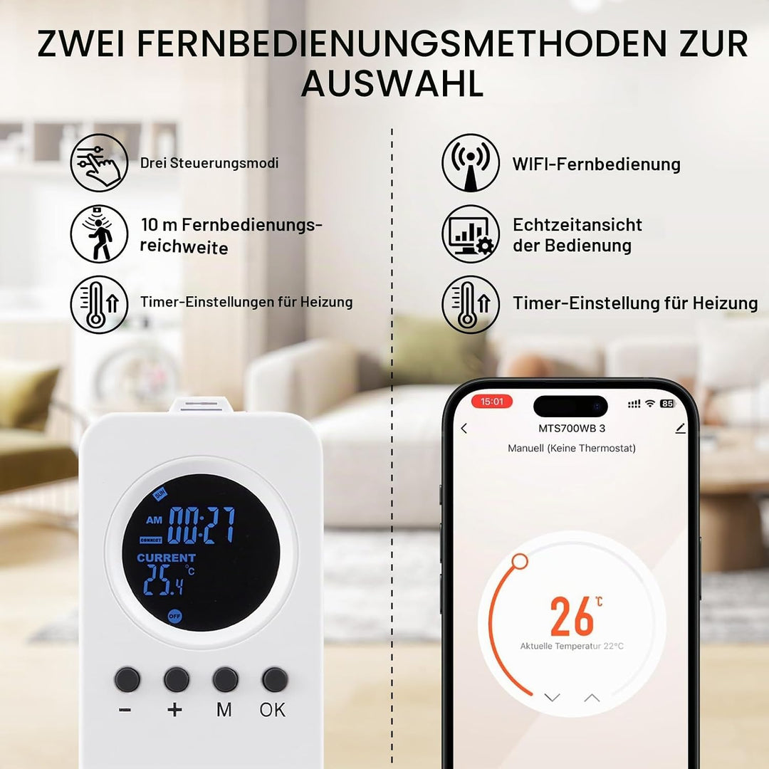 Infrarotheizung Deckenmontage 600 Watt mit Smart Steuerung, Energiesparende Infrarot Wandheizung - E