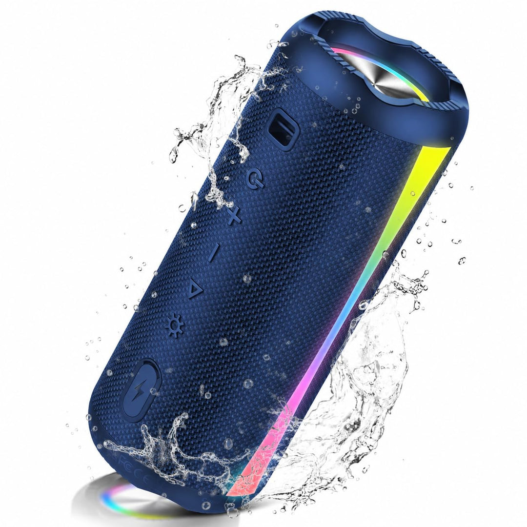 Bluetooth Lautsprecher, Musikbox Bluetooth 5.4 mit RGB Lichter, Tragbarer Lautsprecher Freisprechfun