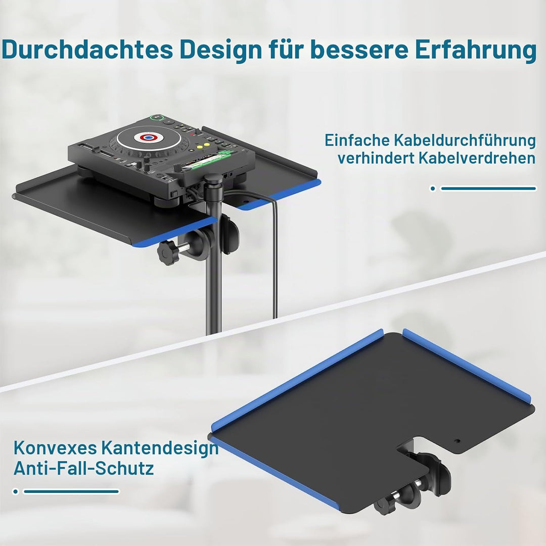 Funktionaler Metall-Mikrofonständer mit Handyhalter – universeller grosser Mikrofonständer, Tablett,