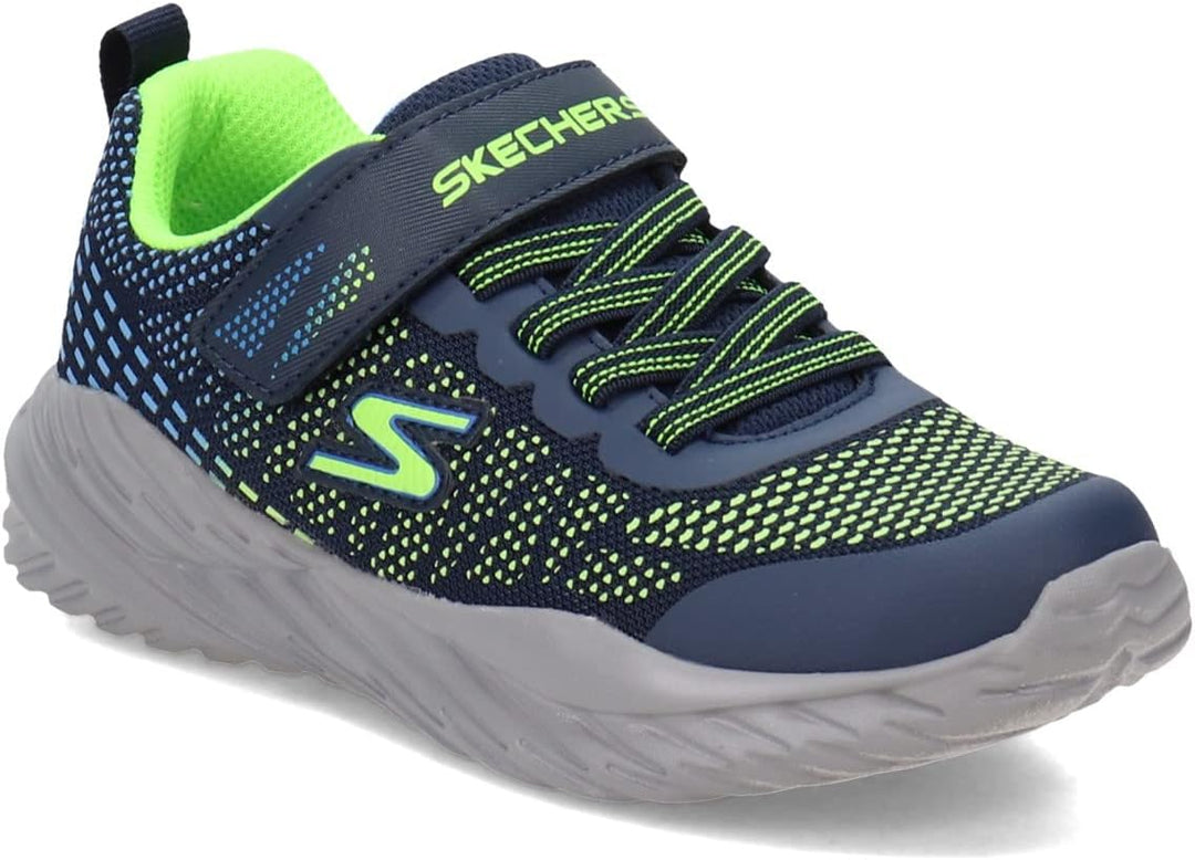 Skechers Jungen Nitro Sprint Karvo Sneaker 27 EU Navy Textile Lime Blue Trim, 27 EU Navy Textile Lim