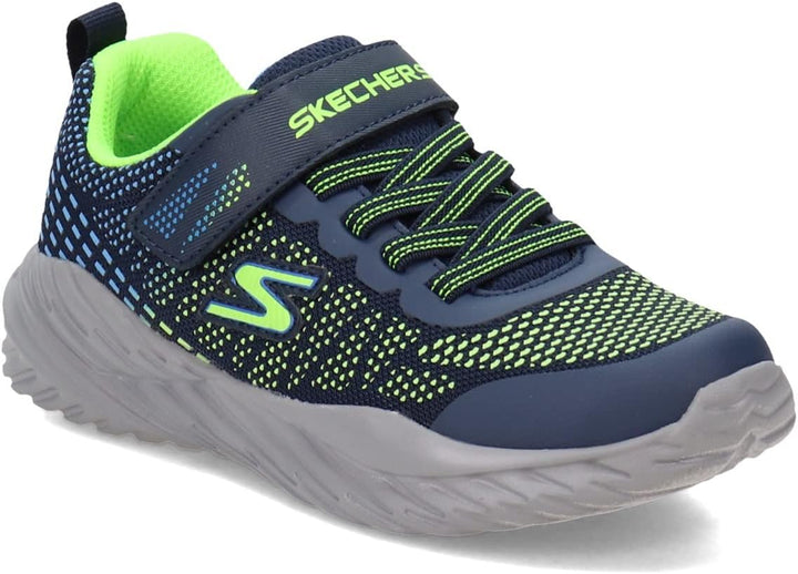 Skechers Jungen Nitro Sprint Karvo Sneaker 27 EU Navy Textile Lime Blue Trim, 27 EU Navy Textile Lim