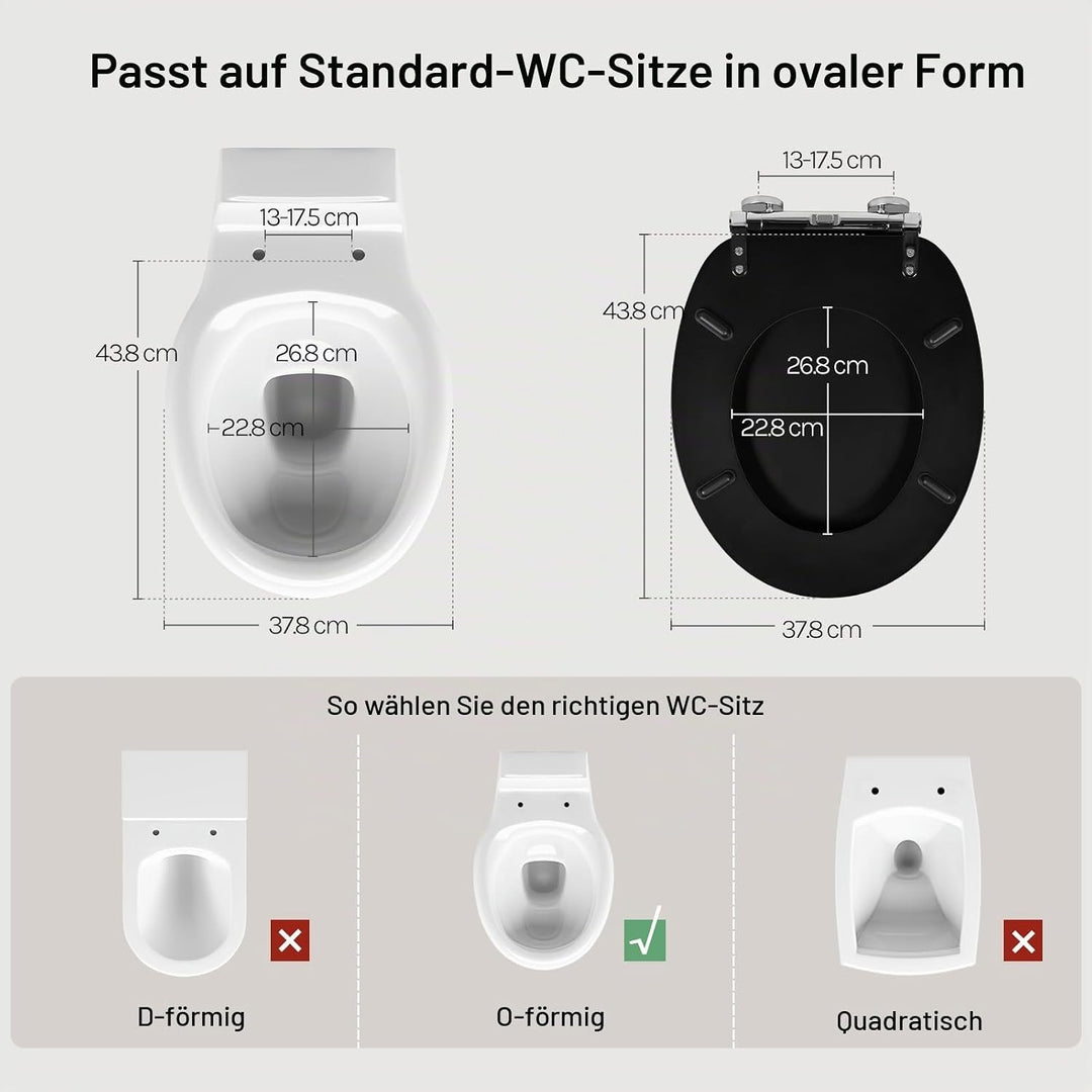 Toilettendeckel mit Absenkautomatik Holz, WC Sitz mit Quick-Release-Funktion für leichte Reinigung,
