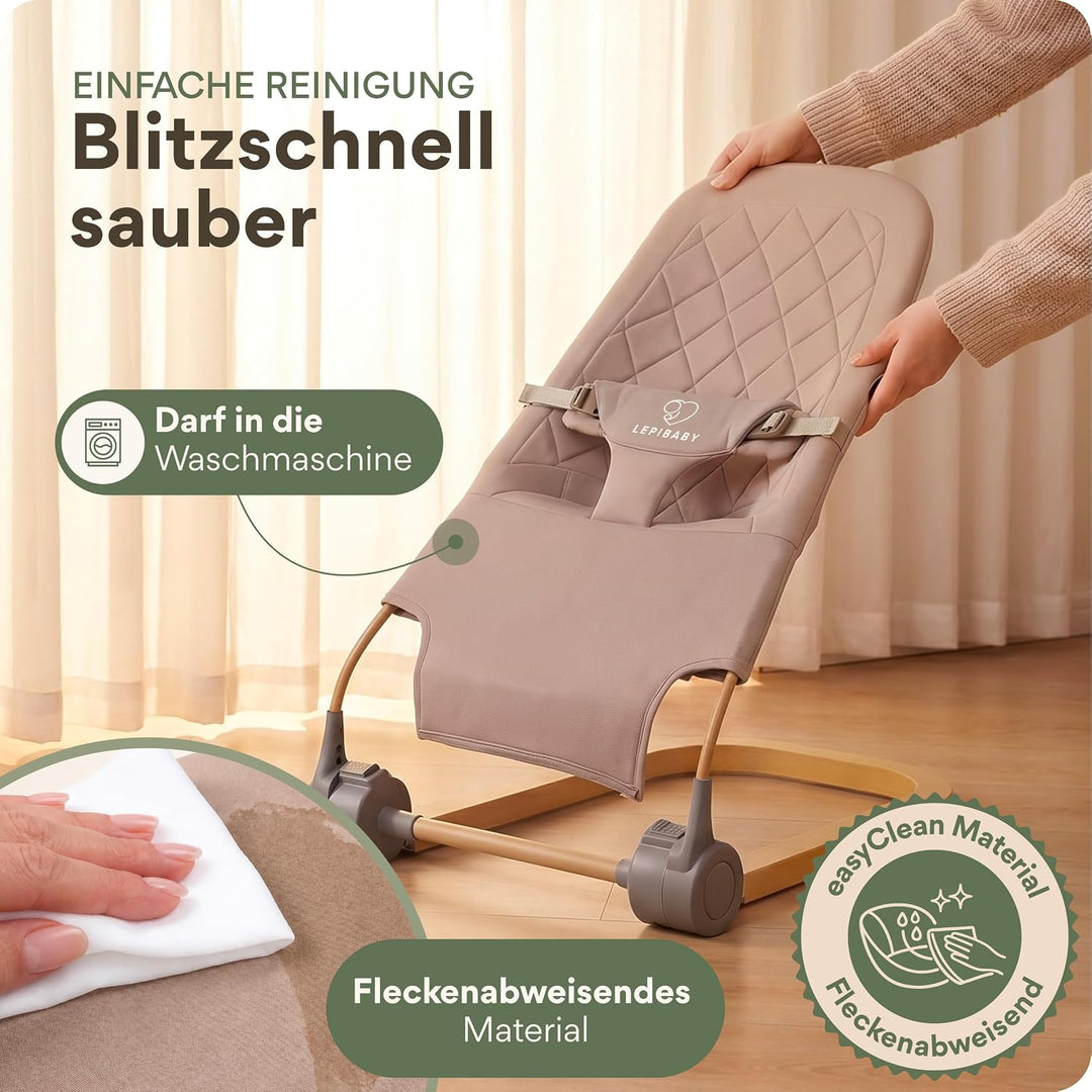 SamiBu Babywippe Faltbar &amp; Verstellbar | Baby Wippe Neugeborenen | Bouncer Newborn mit Spielbogen |